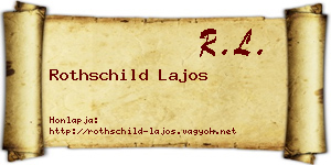 Rothschild Lajos névjegykártya